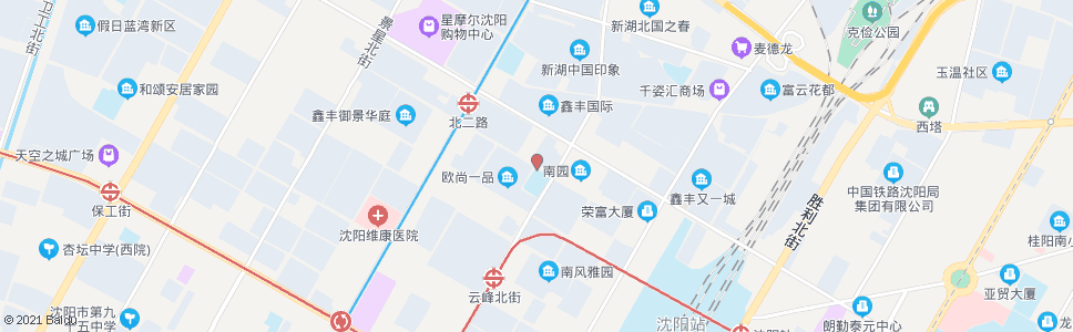 沈阳小北二路云峰街_公交站地图_沈阳公交_妙搜公交查询2024