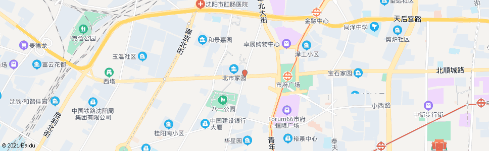 沈阳市府大路北三经街_公交站地图_沈阳公交_妙搜公交查询2025