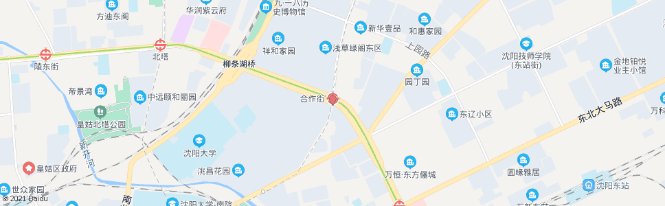 沈阳合作街北海街_公交站地图_沈阳公交_妙搜公交查询2024