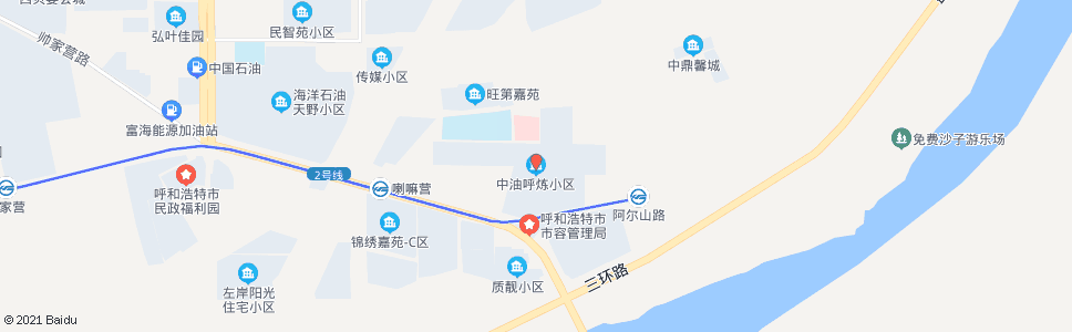 呼和浩特中油呼炼公司_公交站地图_呼和浩特公交_妙搜公交查询2024