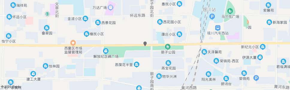 银川北京路丽子园街口_公交站地图_银川公交_妙搜公交查询2024