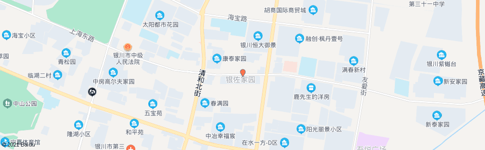 银川上海路丽景街口_公交站地图_银川公交_妙搜公交查询2025