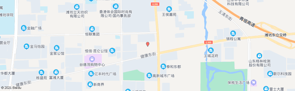 潍坊高新区管委会(潍安路健康街路口)_公交站地图_潍坊公交_妙搜公交查询2024