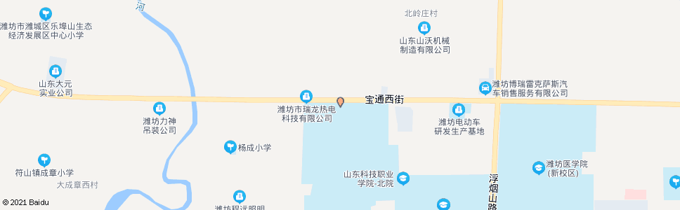 潍坊山东科技职业学院(学院北门)_公交站地图_潍坊公交_妙搜公交查询2024