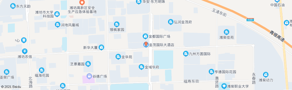 潍坊金茂国际大酒店(北宫东街)_公交站地图_潍坊公交_妙搜公交查询2024