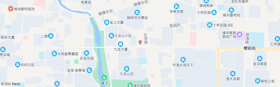 潍坊樱前街北海路口(唐宁府)_公交站地图_潍坊公交_妙搜公交查询2025