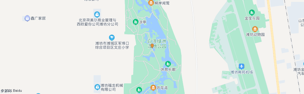 潍坊白浪绿洲湿地公园_公交站地图_潍坊公交_妙搜公交查询2024