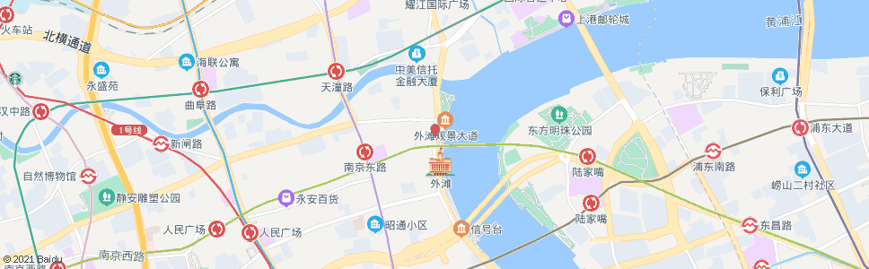 上海中山东一路南京东路_公交站地图_上海公交_妙搜公交查询2025