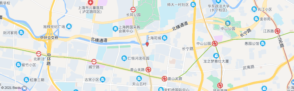 上海古北路长宁路_公交站地图_上海公交_妙搜公交查询2025