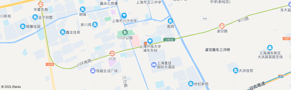 上海川环南路川黄路(川沙电视大学)_公交站地图_上海公交_妙搜公交查询2025