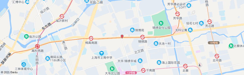 上海高科西路严中路_公交站地图_上海公交_妙搜公交查询2025