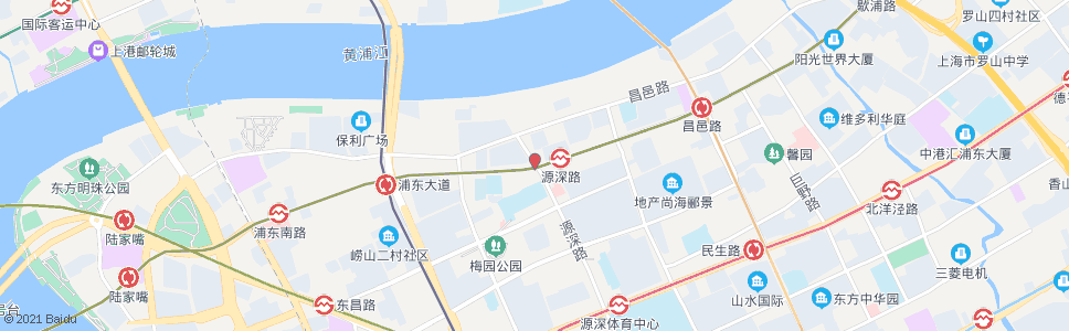 上海浦东大道源深路_公交站地图_上海公交_妙搜公交查询2025