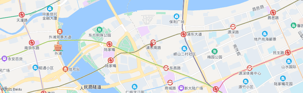 上海东方医院(浦东南路浦东大道)_公交站地图_上海公交_妙搜公交查询2025