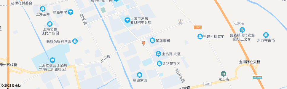 上海金钻路上川路_公交站地图_上海公交_妙搜公交查询2025