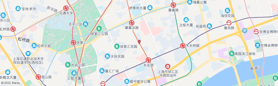 上海东安路斜土路_公交站地图_上海公交_妙搜公交查询2025