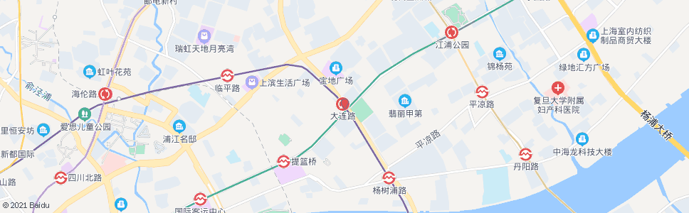 上海飞虹路大连路_公交站地图_上海公交_妙搜公交查询2025