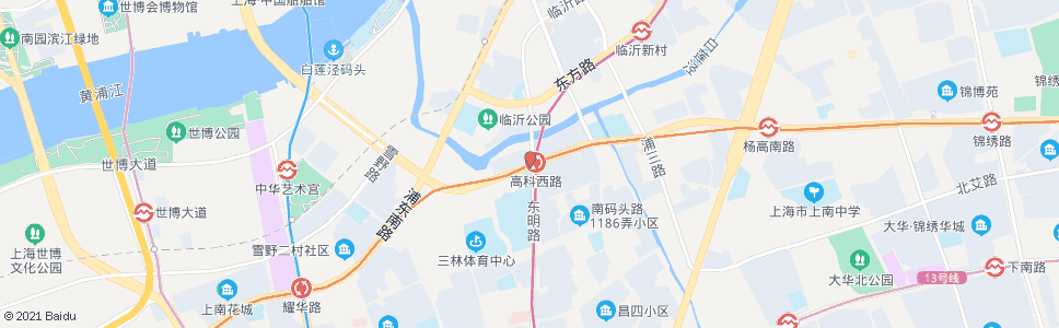 上海高科西路东明路_公交站地图_上海公交_妙搜公交查询2025