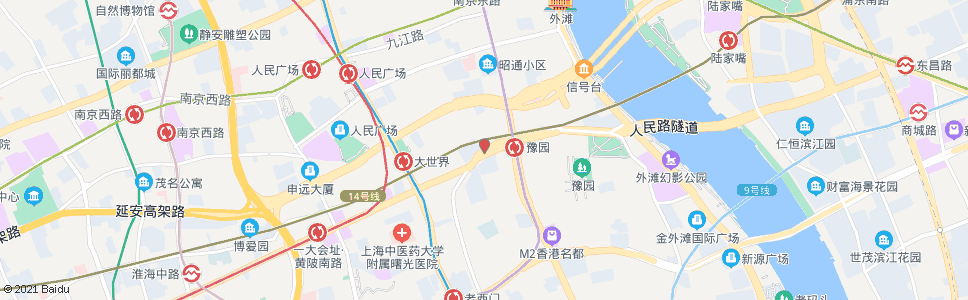 上海福建南路人民路(临时站)_公交站地图_上海公交_妙搜公交查询2025