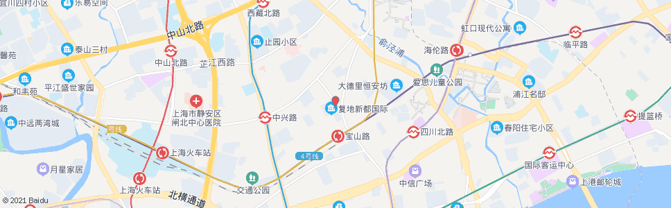 上海鸿兴路宝山路_公交站地图_上海公交_妙搜公交查询2025