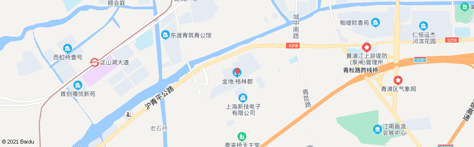 上海沪青平公路金地格林郡_公交站地图_上海公交_妙搜公交查询2025