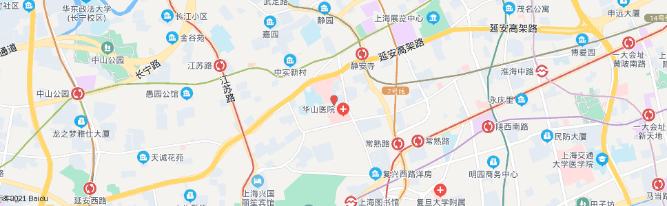 上海华山路乌鲁木齐中路_公交站地图_上海公交_妙搜公交查询2025