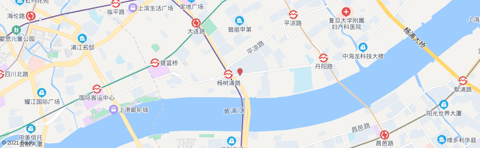 上海杨树浦路大连路_公交站地图_上海公交_妙搜公交查询2024