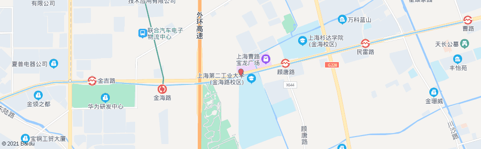 上海金海路金丰路(上海第二工业大学)_公交站地图_上海公交_妙搜公交查询2025