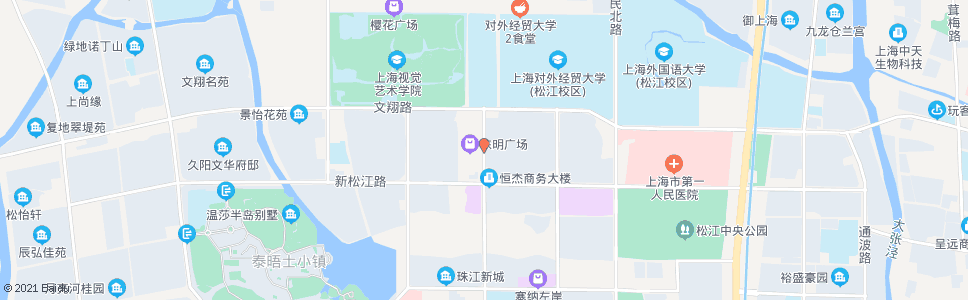 上海江学路新松江路_公交站地图_上海公交_妙搜公交查询2025