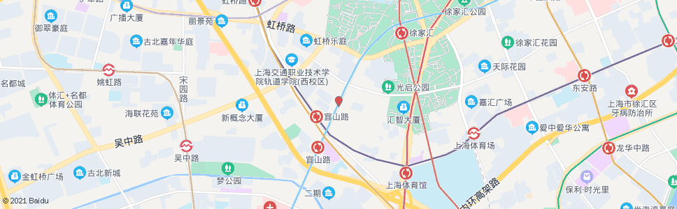 上海宜山路蒲汇塘路_公交站地图_上海公交_妙搜公交查询2025