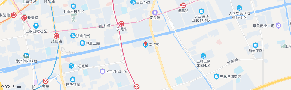 上海南江苑(杨高南路成山路)_公交站地图_上海公交_妙搜公交查询2024