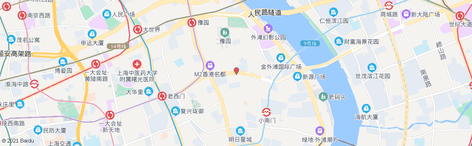 上海复兴东路光启路(豫园)_公交站地图_上海公交_妙搜公交查询2025