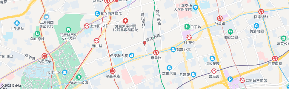 上海襄阳南路建国西路_公交站地图_上海公交_妙搜公交查询2025