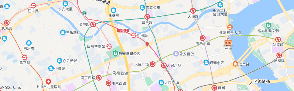 上海北京西路西藏中路_公交站地图_上海公交_妙搜公交查询2025