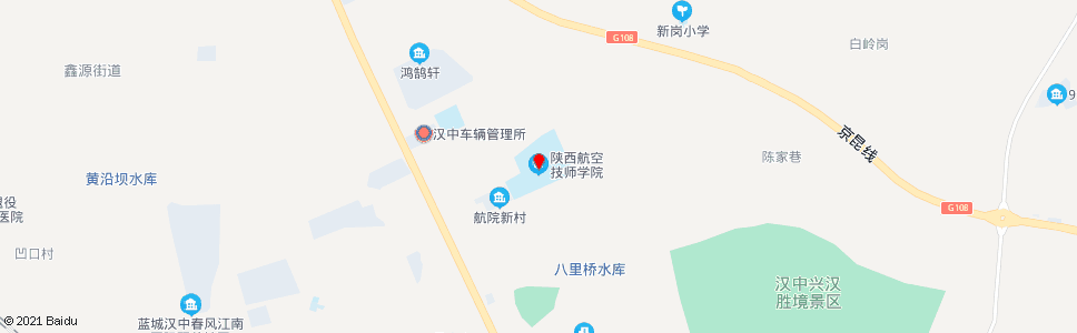 汉中航空技术学院(鑫源开发区)_公交站地图_汉中公交_妙搜公交查询2024