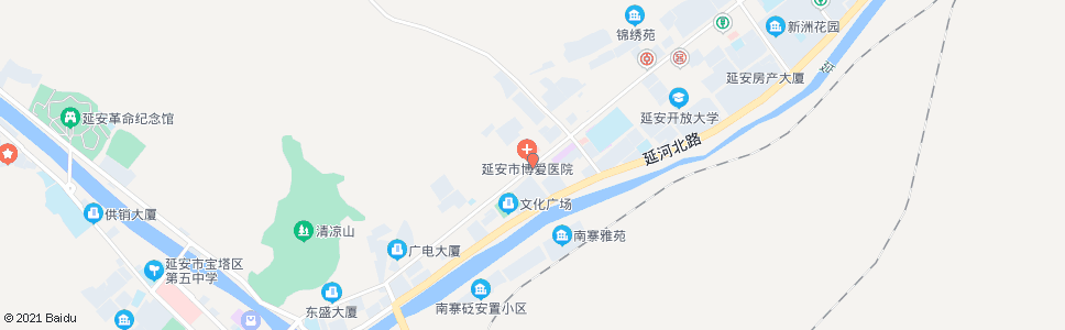 延安交警一大队(天然气总公司)_公交站地图_延安公交_妙搜公交查询2024