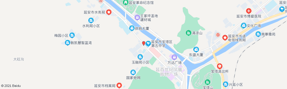 延安第五中学_公交站地图_延安公交_妙搜公交查询2025