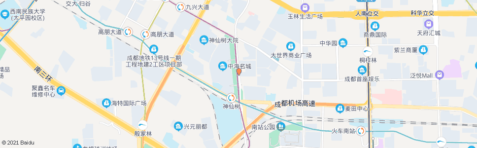 成都神仙树南路_公交站地图_成都公交_妙搜公交查询2025