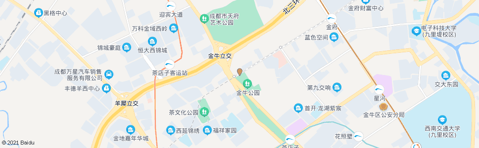 成都金府路茶店子路口_公交站地图_成都公交_妙搜公交查询2025