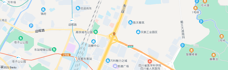 成都三环路成渝立交桥北内侧_公交站地图_成都公交_妙搜公交查询2025