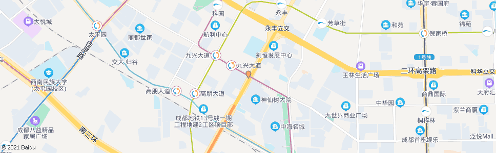 成都九兴大道创业路口_公交站地图_成都公交_妙搜公交查询2025