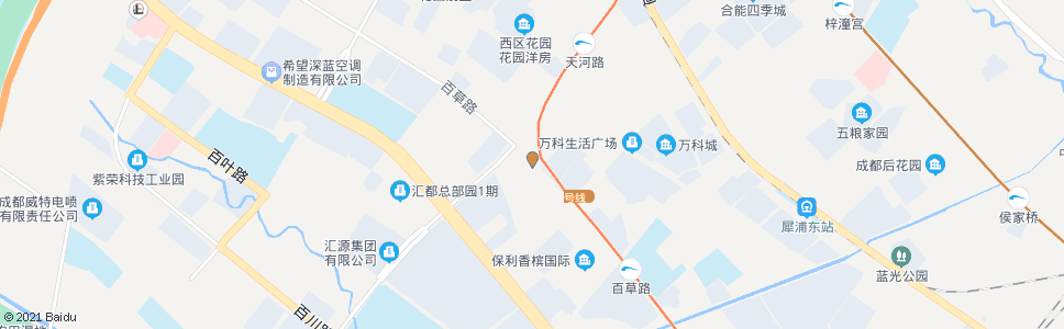 成都百草路天河路口_公交站地图_成都公交_妙搜公交查询2025