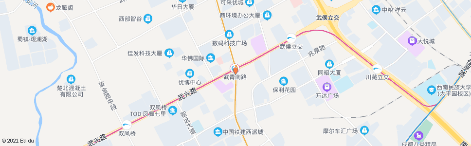 成都武青北路南_公交站地图_成都公交_妙搜公交查询2025