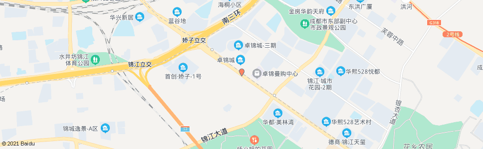 成都三环路娇子立交桥西内侧_公交站地图_成都公交_妙搜公交查询2025