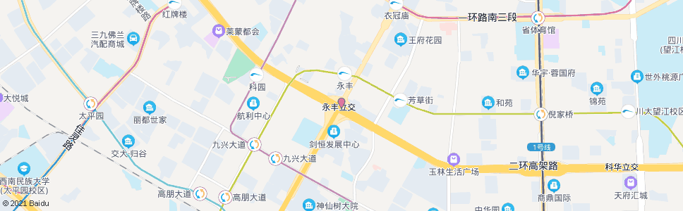 成都永丰路二环路口_公交站地图_成都公交_妙搜公交查询2025