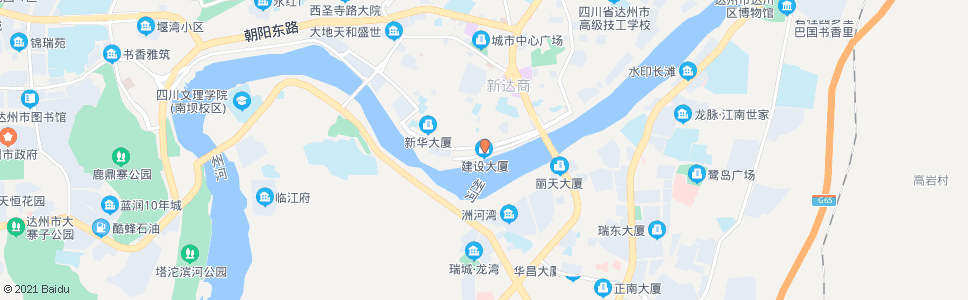 达州建设大厦_公交站地图_达州公交_妙搜公交查询2024