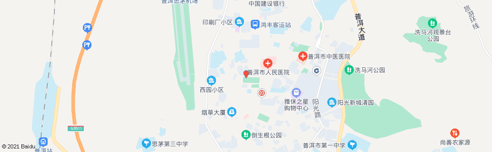 普洱红旗广场_公交站地图_普洱公交_妙搜公交查询2025