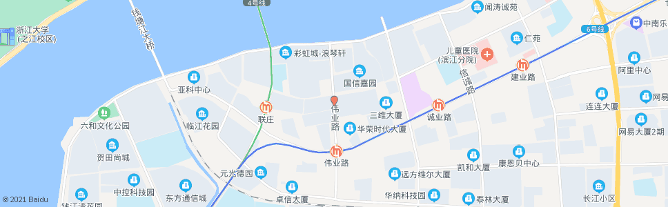 杭州伟业路滨盛路口_公交站地图_杭州公交_妙搜公交查询2024