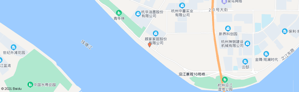 杭州之江东路风帆路口(沿江湿地)_公交站地图_杭州公交_妙搜公交查询2025