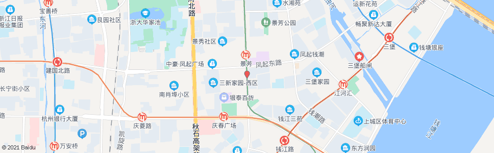 杭州新塘路凤起东路口_公交站地图_杭州公交_妙搜公交查询2024