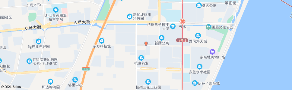 杭州二十号大街一号路口_公交站地图_杭州公交_妙搜公交查询2024